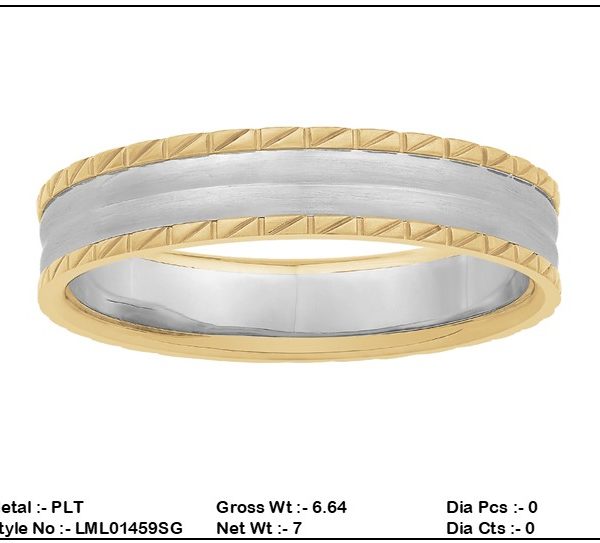 Gold With Platinum Love Band-LML01459SG